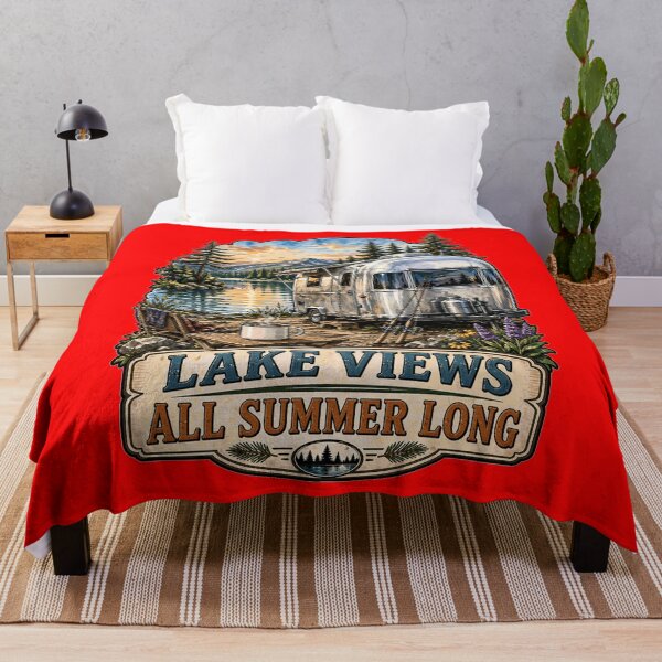 Item preview, Happy RVing Camper Art Design Lake Views All Summer Long designed and sold by fantasticdesign.