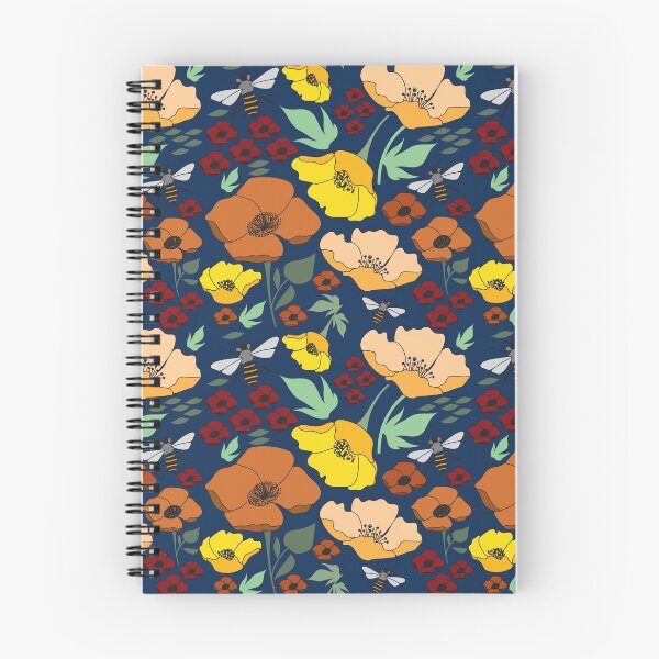 Item preview, Flor de pétalos y abejas azul marino designed and sold by MathisDesigns.