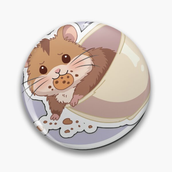 Item preview, Caught in the Act Hamster Sticker – Cute Kawaii Cookie Lover Hamster in Mug Funny Snack Design designed and sold by pn_terest.