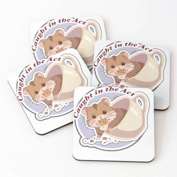 Item preview, Caught in the Act Hamster Sticker – Cute Kawaii Cookie Lover Hamster in Mug Funny Snack Design designed and sold by pn_terest.