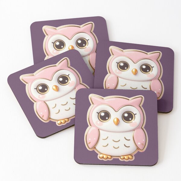 Item preview, Cute Porcelain Owl Sticker, Kawaii Animal Art designed and sold by The Digital Compass.