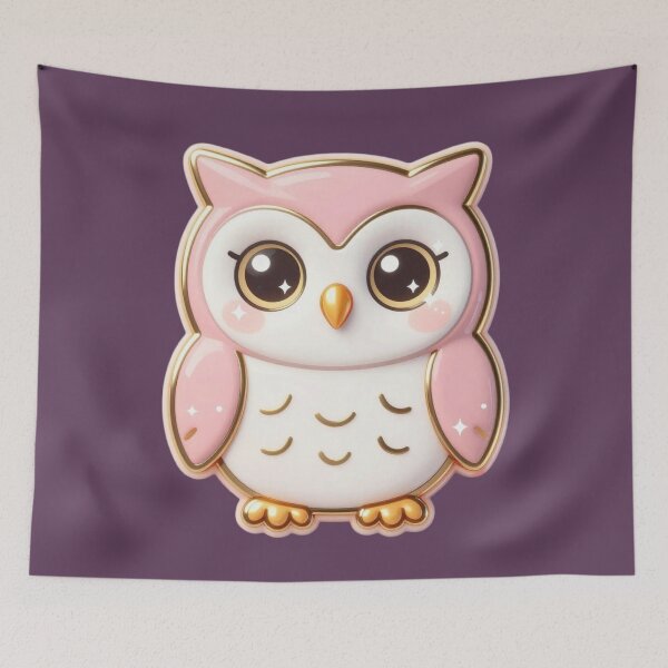 Item preview, Cute Porcelain Owl Sticker, Kawaii Animal Art designed and sold by The Digital Compass.