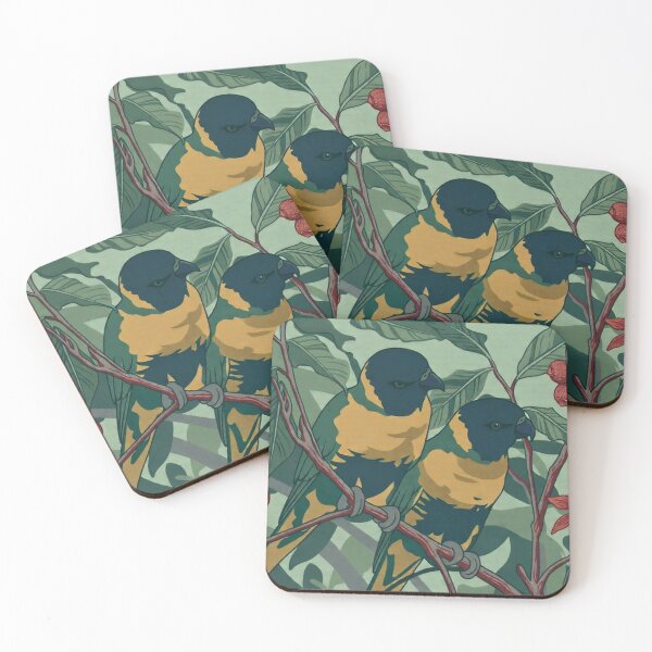 Item preview, Serene Pair of Parrots – Muted Botanical Garden Illustration designed and sold by BLUESKY11a.