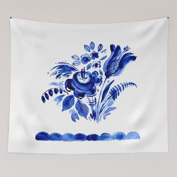 Item preview, Blue floral decor designed and sold by bokasin.
