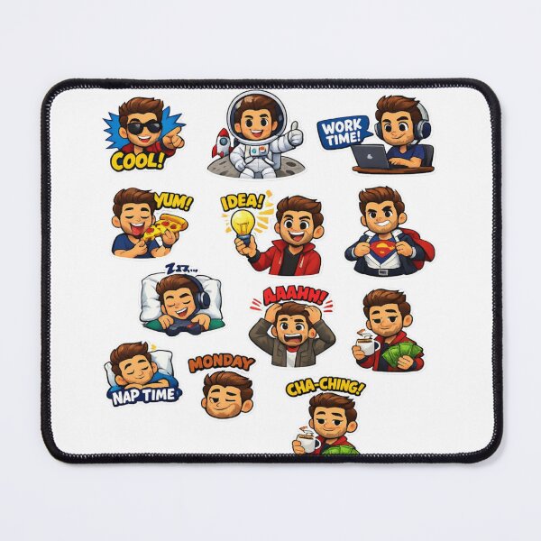 Item preview, Funny Cartoon Guy Daily Life Sticker Pack designed and sold by Hafcishop.