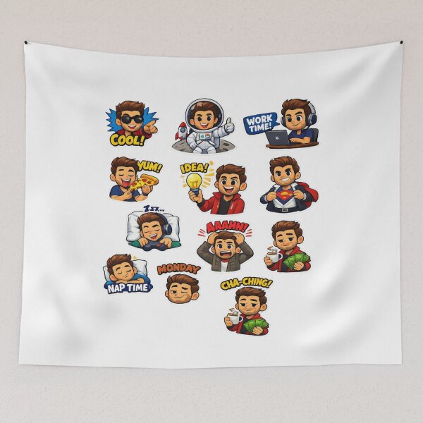 Item preview, Funny Cartoon Guy Daily Life Sticker Pack designed and sold by Hafcishop.