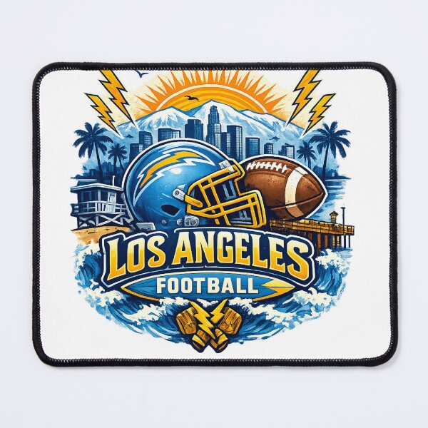Artikelvorschau, Los Angeles Football Bolt City Sunset Design | LA Lightning Fan-Kunst | American Football California Skyline Retro-Stil entworfen und verkauft von GarnerSupplyCo.