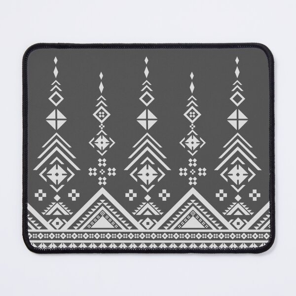 Item preview, Black and white geometric pattern fabric in Native Indian style. designed and sold by Nengsang.