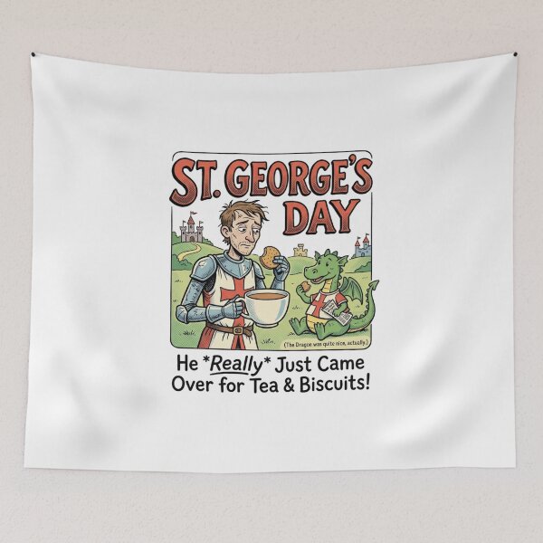 Item preview, Vintage St George's Day Satirical Art designed and sold by VelvetArchives.