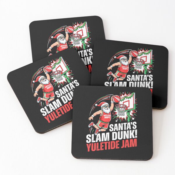 Item preview, Santa Slam Dunk Yuletide Jam Funny Christmas Basketball Player designed and sold by graphixpolash.