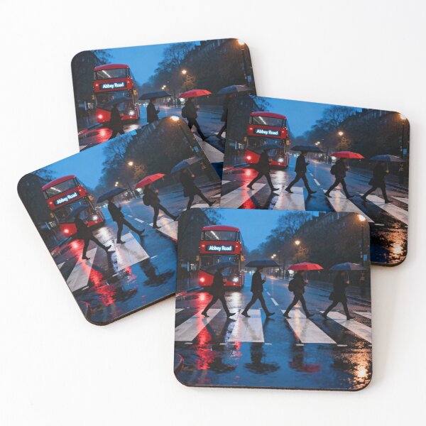 Item preview, Rainy Night Crosswalk, Urban Reflection Art designed and sold by The Digital Compass.
