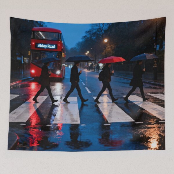 Item preview, Rainy Night Crosswalk, Urban Reflection Art designed and sold by The Digital Compass.