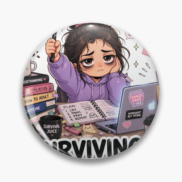 Item preview, Surviving Not Studying Funny Student Sticker | Exam Stress Aesthetic Gen Z Study Meme designed and sold by MoodByte .