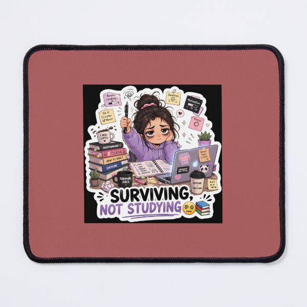 Item preview, Surviving Not Studying Funny Student Sticker | Exam Stress Aesthetic Gen Z Study Meme designed and sold by MoodByte .