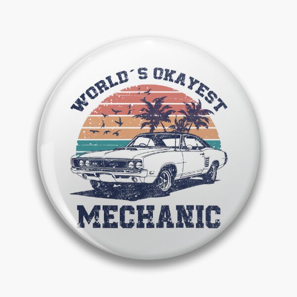 Item preview, World’s Okayest Mechanic Funny Muscle Car Retro Sunset Design Car Guy Gift designed and sold by Dmetalx Art Apparel.