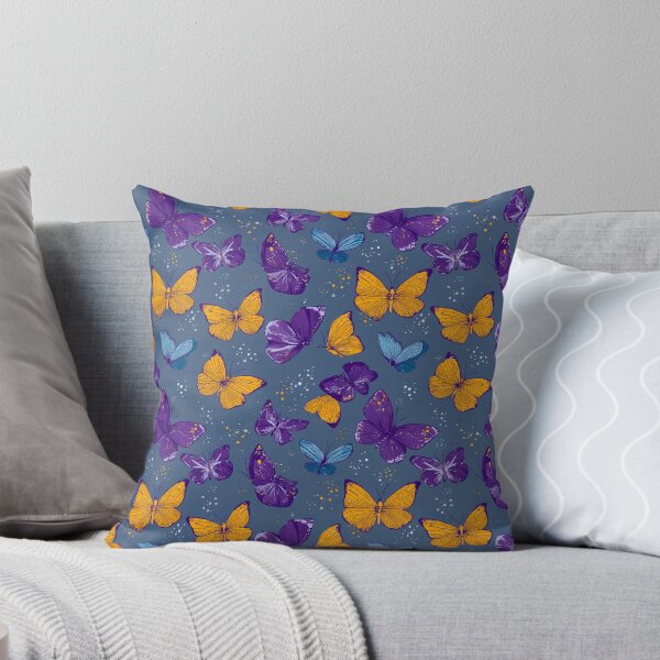 Item preview, Vibrant Purple Yellow Butterfly Pattern designed and sold by NicolasGlowArt.