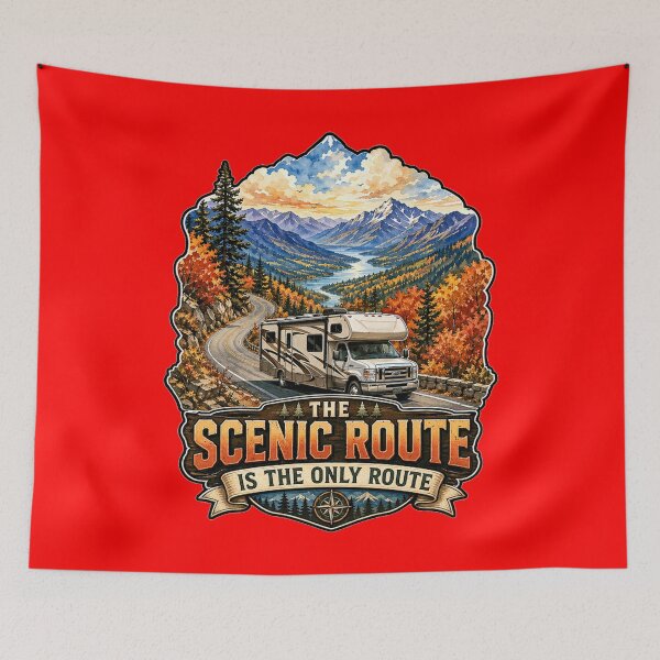 Item preview, Happy RVing Camper Design Scenic Route Is The Only Route  designed and sold by fantasticdesign.