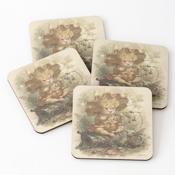 Item preview, Mushroom Folk Crafting - Cottagecore Forest Art designed and sold by PictorialWhimsy.
