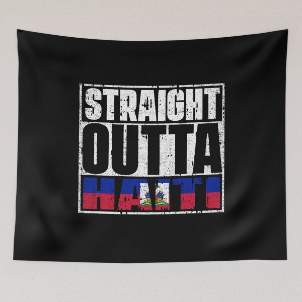 Item preview, Straight Outta Haiti Flag designed and sold by CosmoKitsch.
