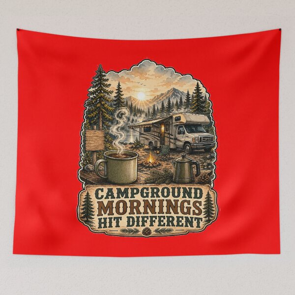 Item preview, Happy RVing Camper Design Campground Mornings Hit Different  designed and sold by fantasticdesign.