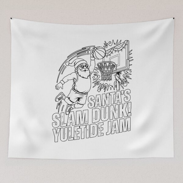 Item preview, Title: Santa Slam Dunk Yuletide Jam Vintage Christmas Basketball Funny Holiday designed and sold by graphixpolash.