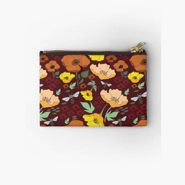 Artikelvorschau, Blütenblätter und Bienen Kastanienbraun entworfen und verkauft von MathisDesigns.