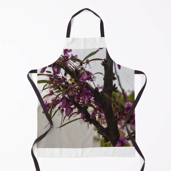 Item preview, Purple Tree Blossoms On Branch With Delicate Spring Flowers Against Soft Urban Sky designed and sold by Nmallia.