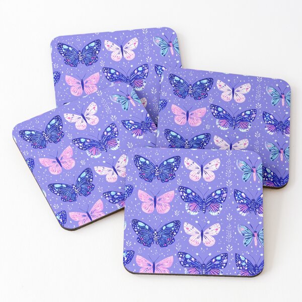 Item preview, Whimsical Blue Pink Butterfly Pattern Aesthetic designed and sold by NicolasGlowArt.