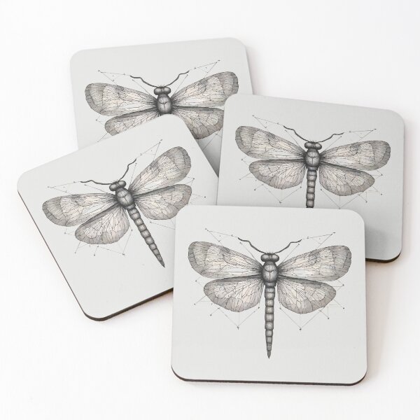 Item preview, Geometric Mosaic Dragonfly – Modern Animal Art designed and sold by Tklezardesigns.