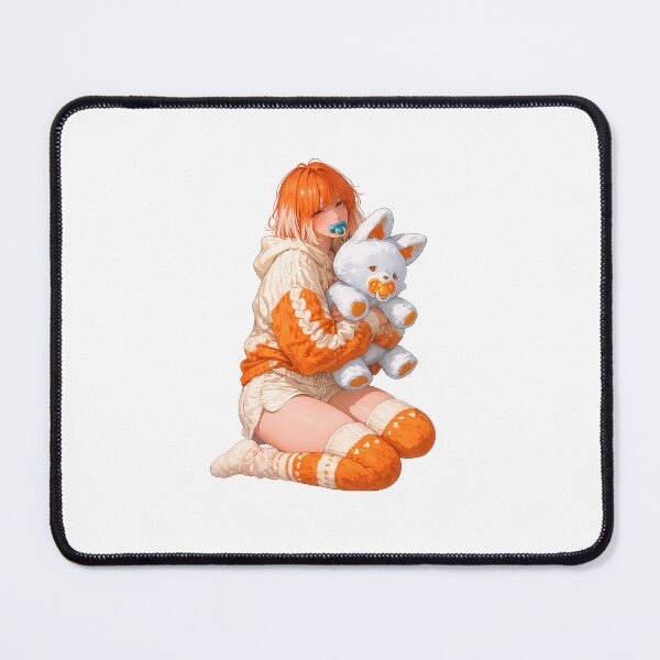 Item preview, Cozy Comfort: Orange & White Soft Bunny Hugs The Little Tangerine Vibrant Solitude designed and sold by Shyam shop.
