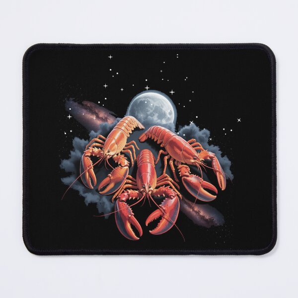Item preview, Three Crawfish Moon Galaxy Space Retro Animal designed and sold by ZACK ART.