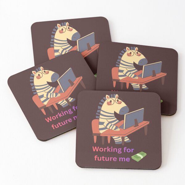 Item preview, Working for Future Me Funny Zebra Office Design | Cute Motivational Cartoon Art designed and sold by CreativePallavi.