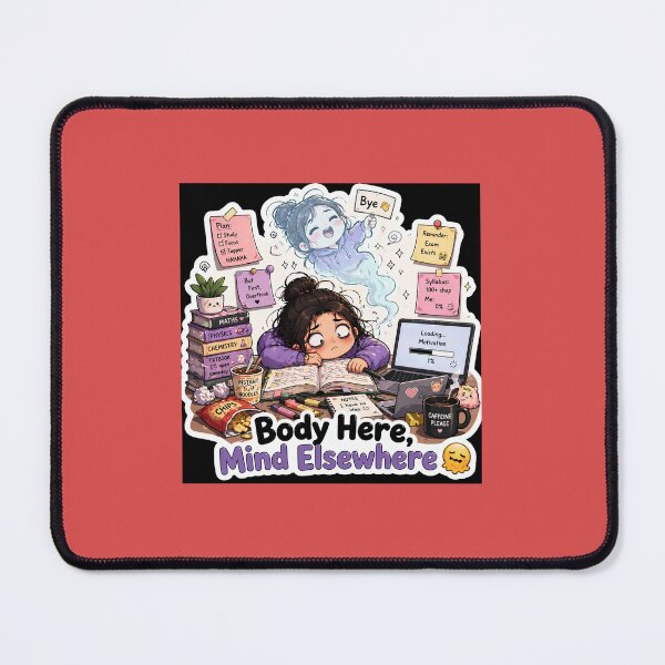 Item preview, Body Here Mind Elsewhere Sticker | Mentally Gone Funny Study Meme Aesthetic Gen Z designed and sold by MoodByte .