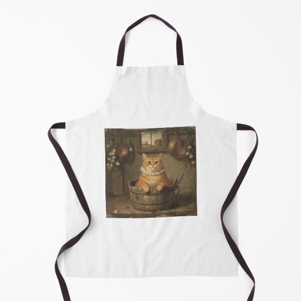 Item preview, Orange Cat in Butter Churn - Folk Art Portrait designed and sold by PictorialWhimsy.