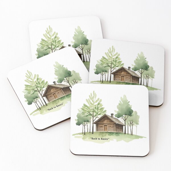 Item preview, Back to Basics - Traditional Log Cabin Watercolor designed and sold by Modern Nest Art.