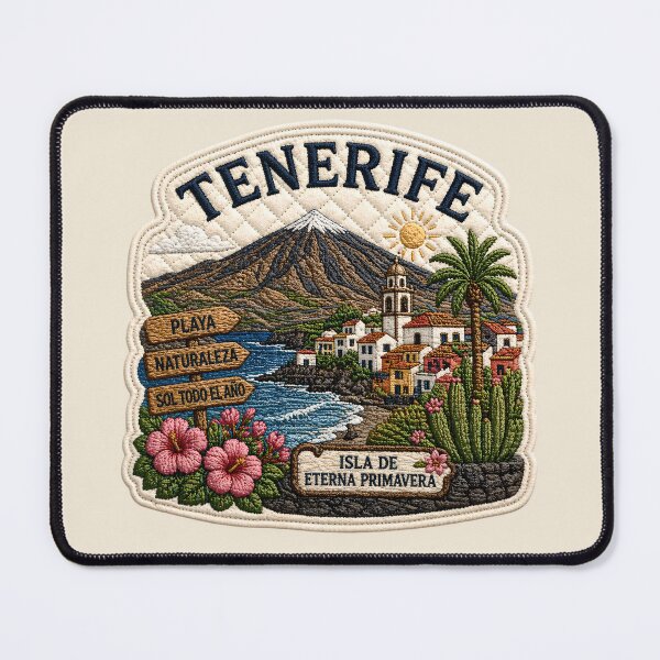 Item preview, Tenerife Embroidered Travel Patch Illustration designed and sold by Rohan132.