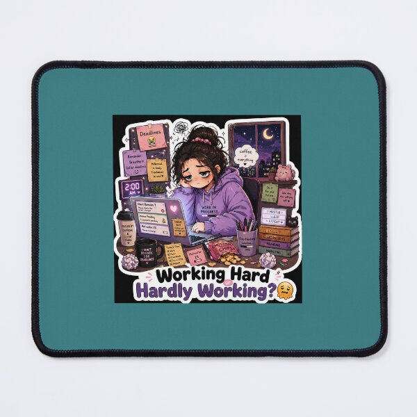 Item preview, Working Hard or Hardly Working Sticker | Freelancer Life Meme Aesthetic Hustle Gen Z designed and sold by MoodByte .