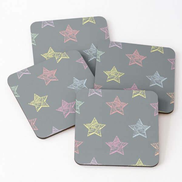 Item preview, Oversized Sketchy Candy Rainbow Stars - Charcoal Grey designed and sold by Daniel Bevis Design.