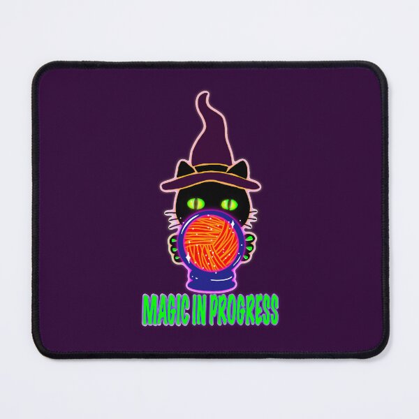 Item preview, Magic in Progress – Cute Knitting Witch Cat Sticker, Crochet Lover Gift, Neon Cat Design designed and sold by ArtyWares.
