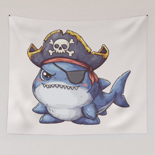 Item preview, Pirate Shark Cute Cartoon. designed and sold by LearnCreations.