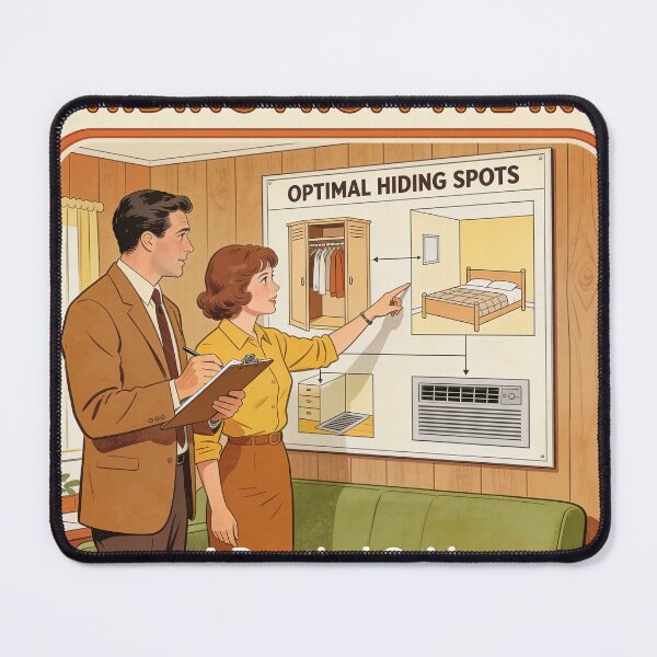 Item preview, Hiding From IRS - Retro 70s Parody Art designed and sold by PictorialWhimsy.