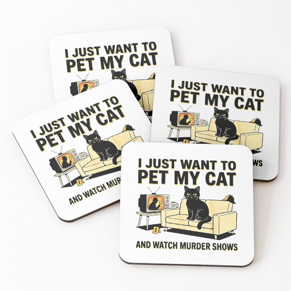 Item preview, I Just Want To Pet My Cat And Watch Murder Shows Funny Cat Lover True Crime Design designed and sold by FerminVigo.