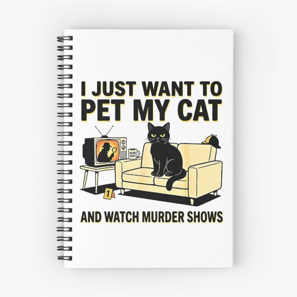 Item preview, I Just Want To Pet My Cat And Watch Murder Shows Funny Cat Lover True Crime Design designed and sold by FerminVigo.
