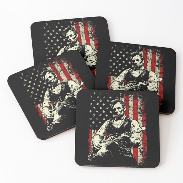 Item preview, Abraham Lincoln Playing Guitar Rock And Roll American Flag  designed and sold by Drumil.