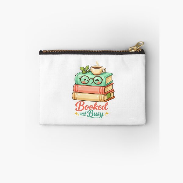 Item preview, Booked and Busy Sticker — Kawaii Books Coffee Cup Funny Reader Pun Book Lover Gift Bookworm Librarian Decal designed and sold by CosyCush.