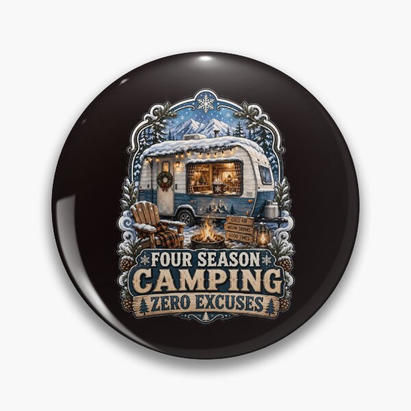 Item preview, Happy RVing Camper Design Four Season Camping Zero Excuses designed and sold by fantasticdesign.