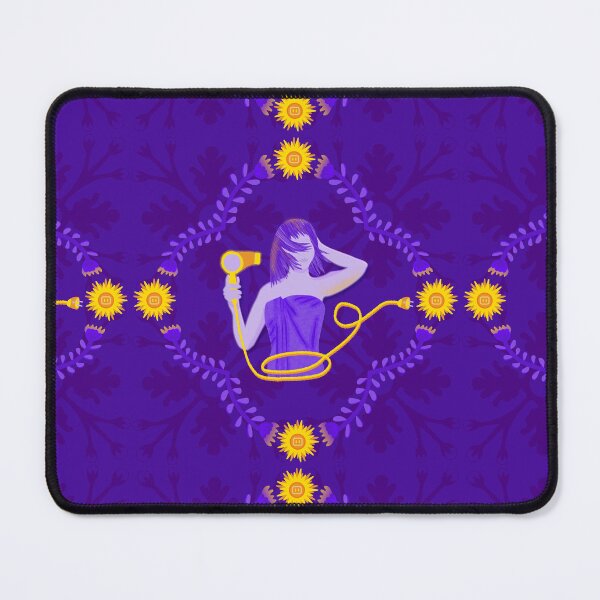 Item preview, Girl dries her hair using solar energy, purple background designed and sold by WONDERPRINTVALLEY.