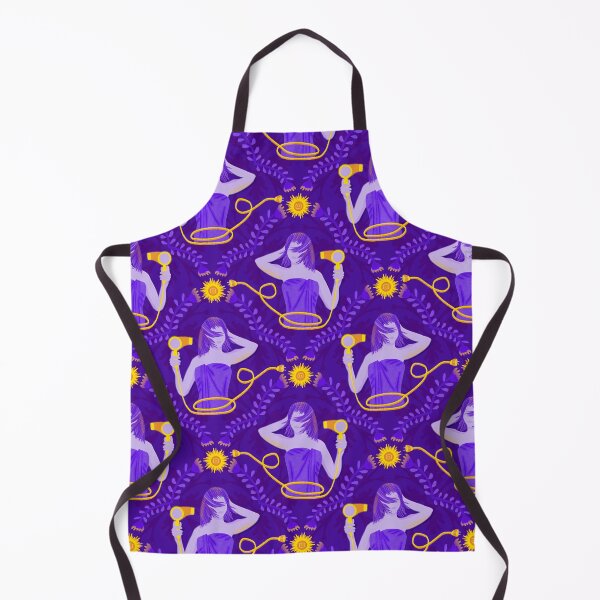 Item preview, Girl dries her hair using solar energy, purple background designed and sold by WONDERPRINTVALLEY.