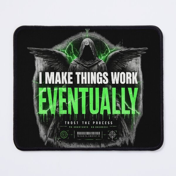 Item preview, I Make Things Work Eventually Shirt – Funny Engineer & Programmer Tee designed and sold by IdentityThread.