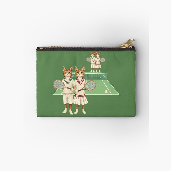 Item preview, Anthropomorphic Cat Tennis Couple | Gift for Tennis Lover designed and sold by UnhingedBird.